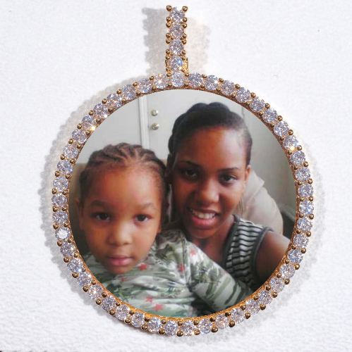 LARGE 3D CIRCLE CUSTOM PICTURE PENDANT