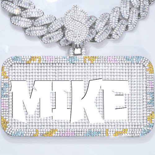 CUSTOM LETTER NECKLACE 3D COLORFUL SQUARE