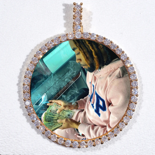 LARGE 3D CIRCLE CUSTOM PICTURE PENDANT