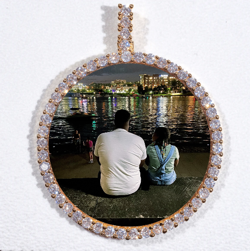 LARGE 3D CIRCLE CUSTOM PICTURE PENDANT