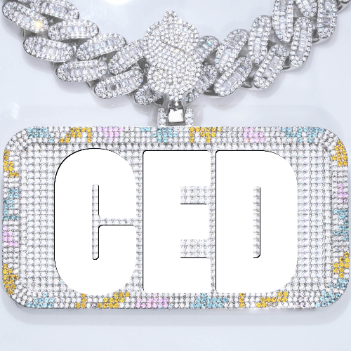 CUSTOM LETTER NECKLACE 3D COLORFUL SQUARE