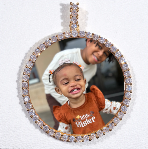 LARGE 3D CIRCLE CUSTOM PICTURE PENDANT