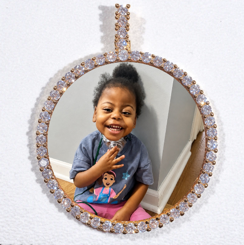 LARGE 3D CIRCLE CUSTOM PICTURE PENDANT
