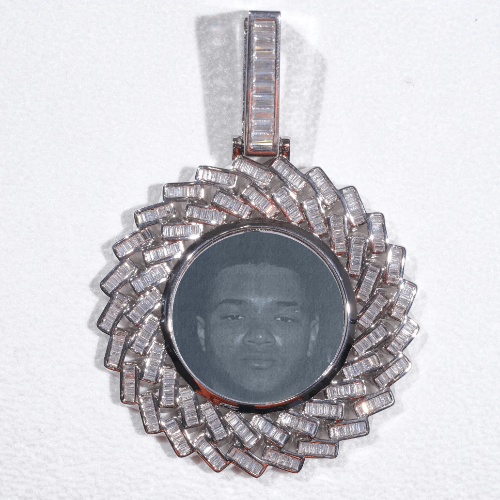 Large 3D Baguette Custom Picture Pendant