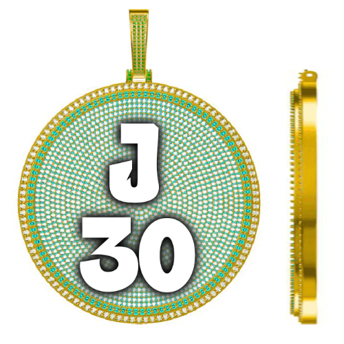 CUSTOM LETTER NECKLACE 3D BIG DISC