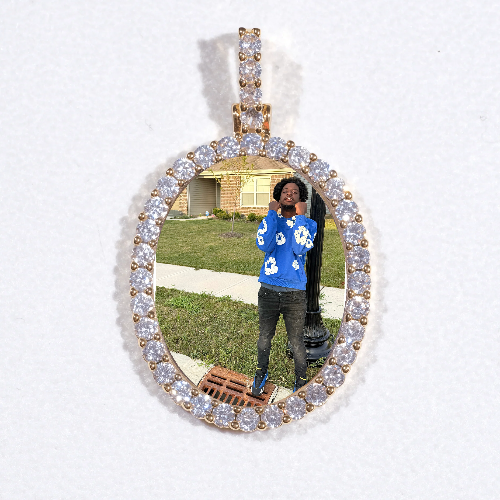 3D Oval Custom Picture Pendant