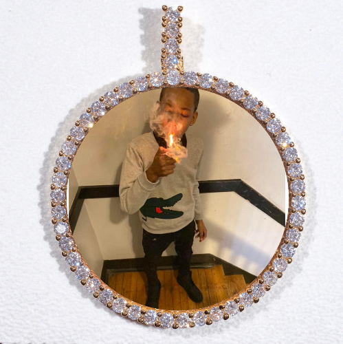 LARGE 3D CIRCLE CUSTOM PICTURE PENDANT