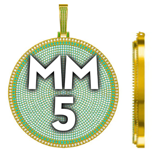 CUSTOM LETTER NECKLACE 3D BIG DISC