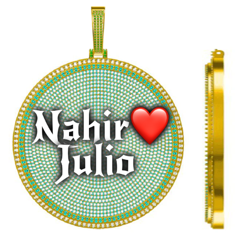 CUSTOM LETTER NECKLACE 3D BIG DISC