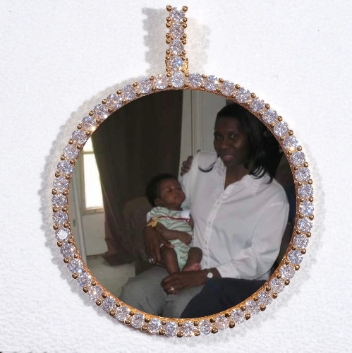 LARGE 3D CIRCLE CUSTOM PICTURE PENDANT