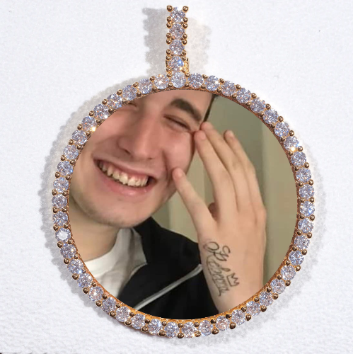 LARGE 3D CIRCLE CUSTOM PICTURE PENDANT