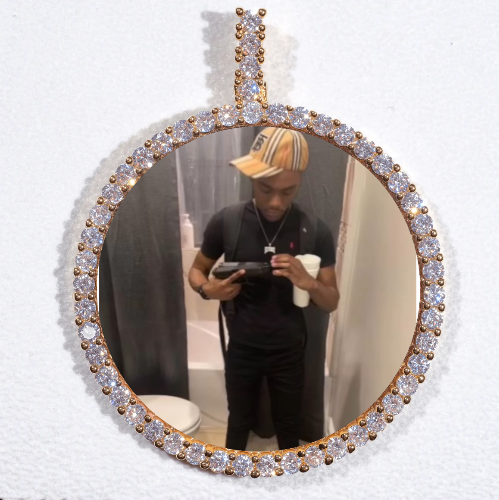 LARGE 3D CIRCLE CUSTOM PICTURE PENDANT
