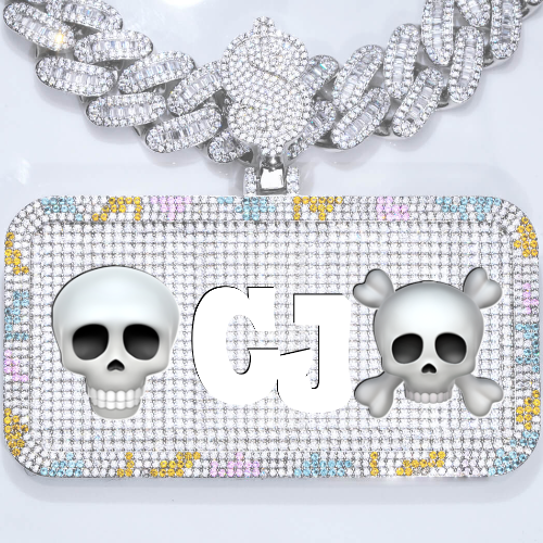 CUSTOM LETTER NECKLACE 3D COLORFUL SQUARE