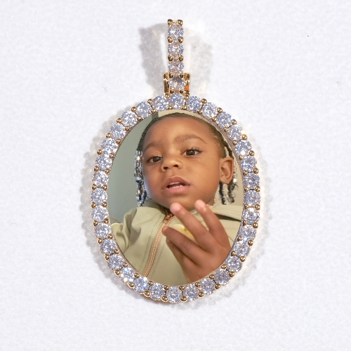 3D Oval Custom Picture Pendant