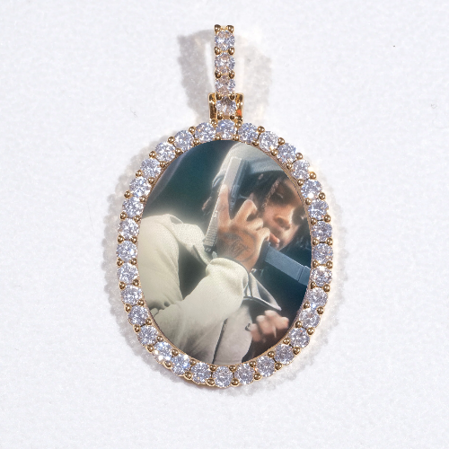 3D Oval Custom Picture Pendant