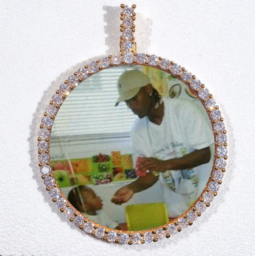 LARGE 3D CIRCLE CUSTOM PICTURE PENDANT