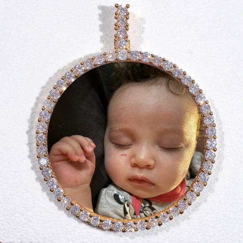 LARGE 3D CIRCLE CUSTOM PICTURE PENDANT