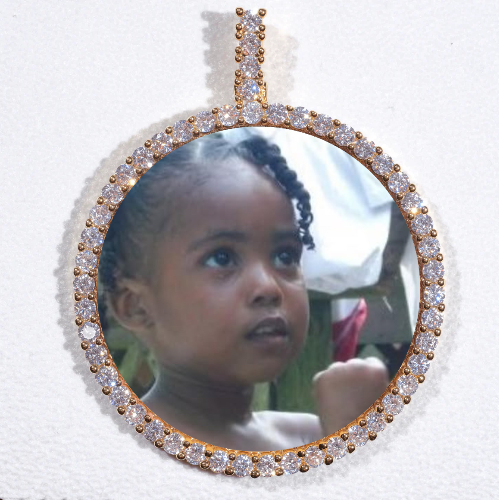 LARGE 3D CIRCLE CUSTOM PICTURE PENDANT