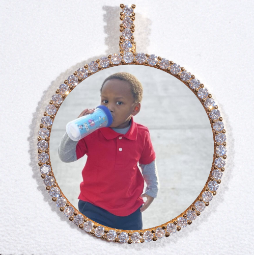LARGE 3D CIRCLE CUSTOM PICTURE PENDANT