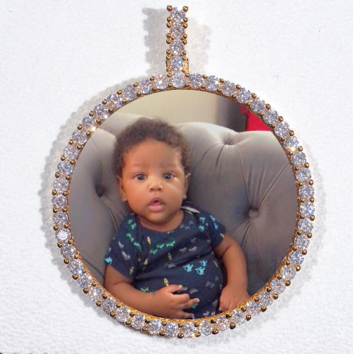 LARGE 3D CIRCLE CUSTOM PICTURE PENDANT