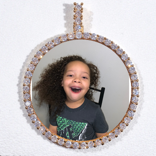 LARGE 3D CIRCLE CUSTOM PICTURE PENDANT