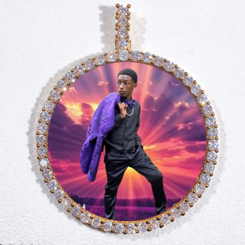 LARGE 3D CIRCLE CUSTOM PICTURE PENDANT