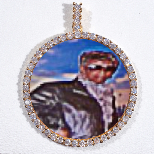 LARGE 3D CIRCLE CUSTOM PICTURE PENDANT