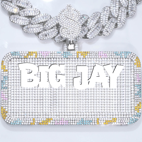CUSTOM LETTER NECKLACE 3D COLORFUL SQUARE