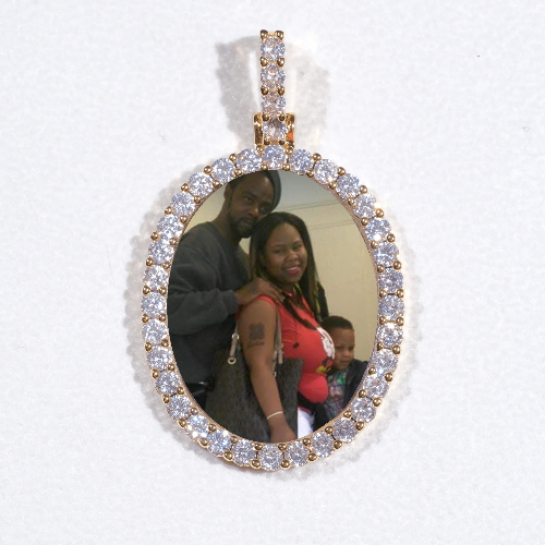 3D Oval Custom Picture Pendant