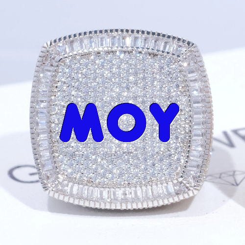 CUSTOM LETTER 3D ICED RING