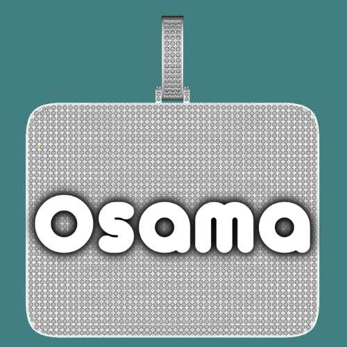 CUSTOM LETTER NECKLACE 3D BIG SQUARE