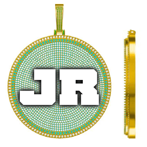 CUSTOM LETTER NECKLACE 3D BIG DISC
