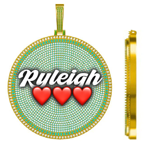 CUSTOM LETTER NECKLACE 3D BIG DISC