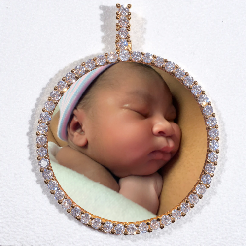 LARGE 3D CIRCLE CUSTOM PICTURE PENDANT