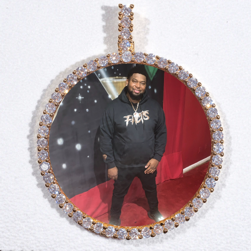 LARGE 3D CIRCLE CUSTOM PICTURE PENDANT