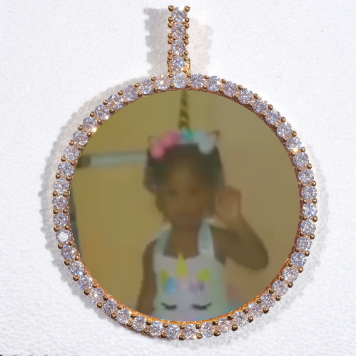 LARGE 3D CIRCLE CUSTOM PICTURE PENDANT