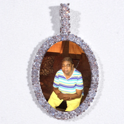 Large 3D Oval Custom Picture Pendant