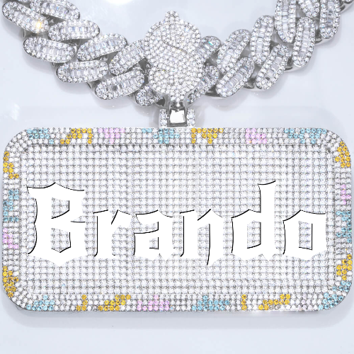 CUSTOM LETTER NECKLACE 3D COLORFUL SQUARE