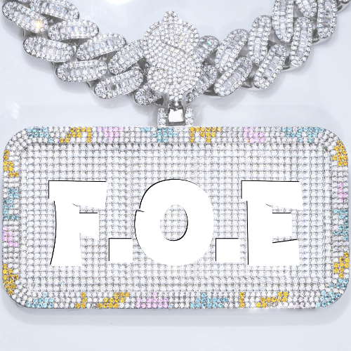 CUSTOM LETTER NECKLACE 3D COLORFUL SQUARE
