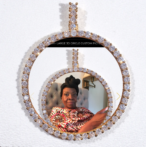 LARGE 3D CIRCLE CUSTOM PICTURE PENDANT