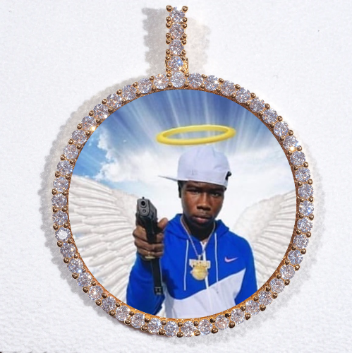 LARGE 3D CIRCLE CUSTOM PICTURE PENDANT