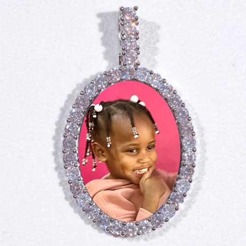 Large 3D Oval Custom Picture Pendant