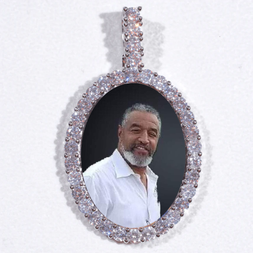 Large 3D Oval Custom Picture Pendant