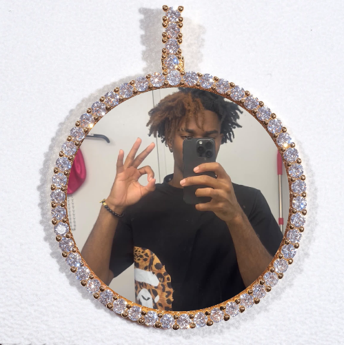 LARGE 3D CIRCLE CUSTOM PICTURE PENDANT