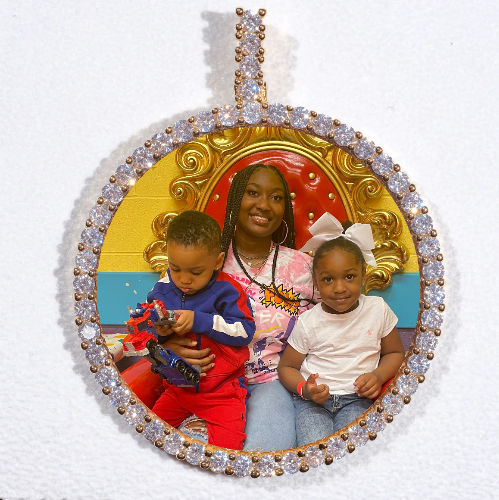 LARGE 3D CIRCLE CUSTOM PICTURE PENDANT