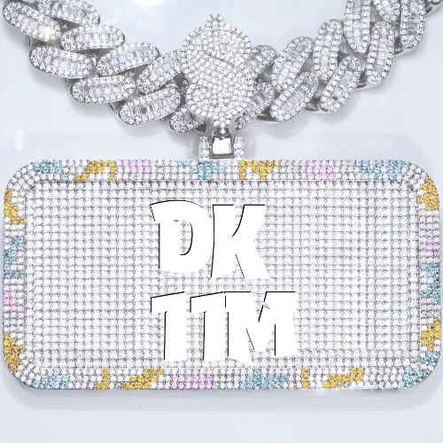 CUSTOM LETTER NECKLACE 3D COLORFUL SQUARE