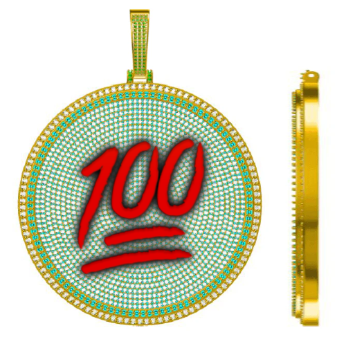 CUSTOM LETTER NECKLACE 3D BIG DISC