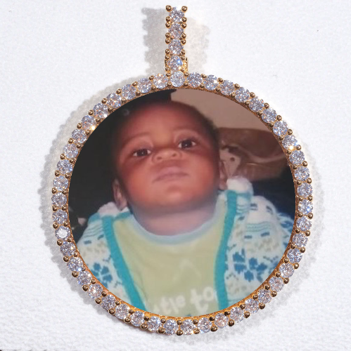 LARGE 3D CIRCLE CUSTOM PICTURE PENDANT