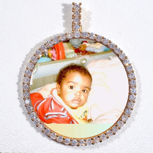 LARGE 3D CIRCLE CUSTOM PICTURE PENDANT