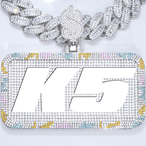 CUSTOM LETTER NECKLACE 3D COLORFUL SQUARE